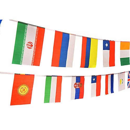 g2plus International Flags  41 Feet 8.2'' x 5.5'' World Flags  50 Countries Flags Pennant Banner for Bar  Party Decorations  Sports Clubs  Grand Opening  Festival Events Celebration - Image 4